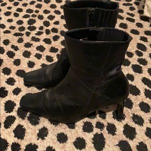 Black leather boots